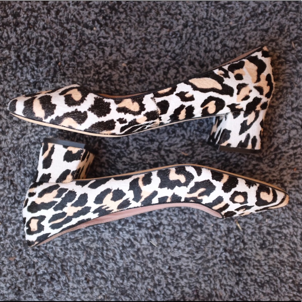 Topshop Juliette Genuine Calf Hair Mid-Heel Shoes